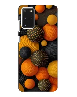 Чехол для Samsung Galaxy S20 с картинкой «Объемные оранжевые сферы»
