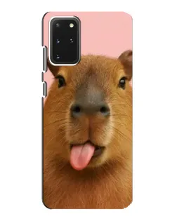 Чехол для Samsung Galaxy S20 с картинкой «Капибара с языком»
