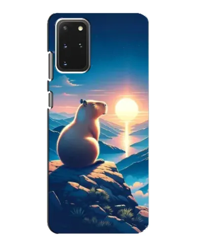 Чехол для Samsung Galaxy S20 с картинкой «Закат солнца с капибарой»