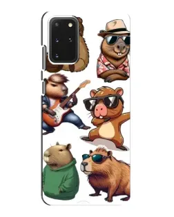 Чехол для Samsung Galaxy S20 с картинкой «Крутые капибары музыканты»