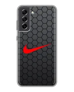 Чехол для Samsung Galaxy S21 FE с картинкой «Nike — карбоновая сетка» Чехол для Samsung Galaxy S21 FE с картинкой «Nike — карбоновая сетка»