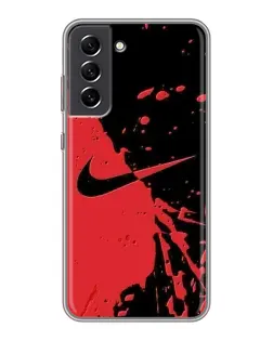 Чохол для Samsung Galaxy S21 FE з картинкою «Червоні бризки Nike»
