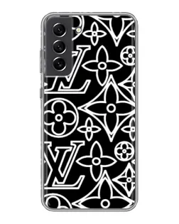 Чехол для Samsung Galaxy S21 FE с картинкой «Черно-белый узор LV» Чехол для Samsung Galaxy S21 FE с картинкой «Черно-белый узор LV»