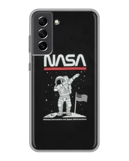 Чехол для Samsung Galaxy S21 FE с картинкой «NASA — шагаем по Луне» Чехол для Samsung Galaxy S21 FE с картинкой «NASA — шагаем по Луне»