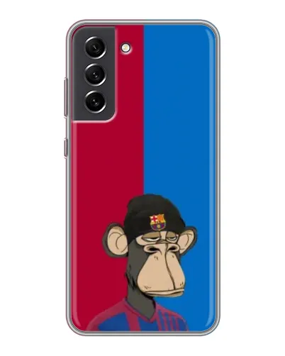 Чехол для Samsung Galaxy S21 FE с картинкой «Bored Ape — фанат Барсы» Чехол для Samsung Galaxy S21 FE с картинкой «Bored Ape — фанат Барсы»