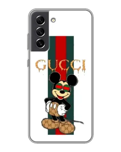 Чехол для Samsung Galaxy S21 FE с картинкой «Микки Маус Gucci — полосы» Чехол для Samsung Galaxy S21 FE с картинкой «Микки Маус Gucci — полосы»