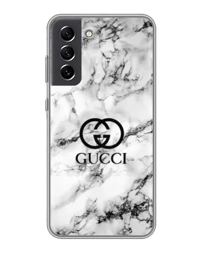 Чехол для Samsung Galaxy S21 FE с картинкой «Gucci — мраморный шик» Чехол для Samsung Galaxy S21 FE с картинкой «Gucci — мраморный шик»