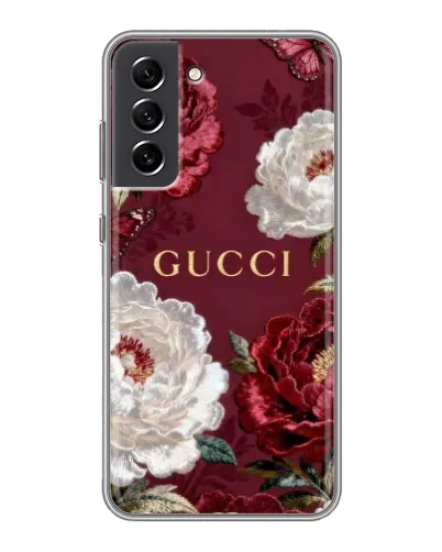 Чехол для Samsung Galaxy S21 FE с картинкой «Gucci — бордовые розы» Чехол для Samsung Galaxy S21 FE с картинкой «Gucci — бордовые розы»