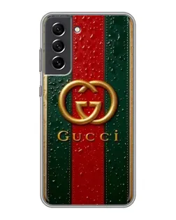Чохол для Samsung Galaxy S21 FE з картинкою «Gucci — фірмова смуга та золото» Чохол для Samsung Galaxy S21 FE з картинкою «Gucci — фірмова смуга та золото»