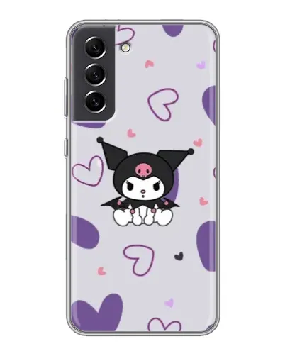 Чехол для Samsung Galaxy S21 FE с картинкой «Kuromi и лавандовые сердца» Чехол для Samsung Galaxy S21 FE с картинкой «Kuromi и лавандовые сердца»