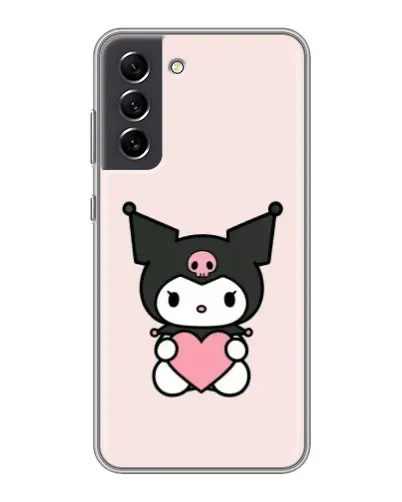 Чехол для Samsung Galaxy S21 FE с картинкой «Kuromi и сердце» Чехол для Samsung Galaxy S21 FE с картинкой «Kuromi и сердце»
