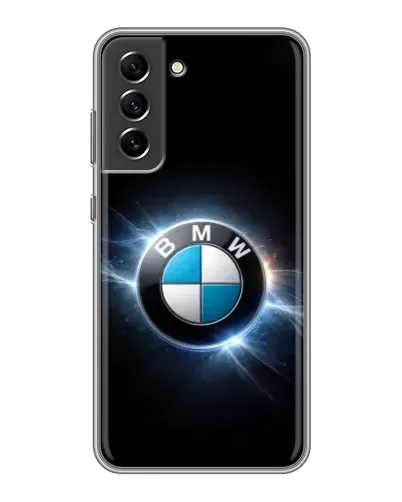 Чехол для Samsung Galaxy S21 FE с картинкой «BMW — неоновое сияние»