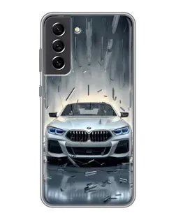 Чехол для Samsung Galaxy S21 FE с картинкой «BMW в свете фар»