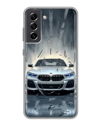 Чехол для Samsung Galaxy S21 FE с картинкой «BMW в свете фар»