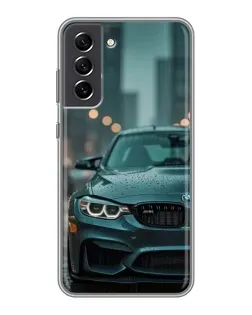 Чехол для Samsung Galaxy S21 FE с картинкой «BMW в огнях города»
