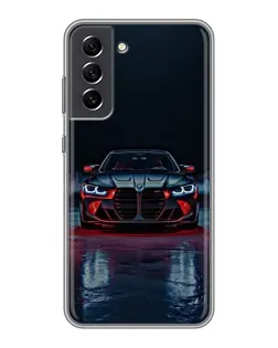 Чехол для Samsung Galaxy S21 FE с картинкой «BMW на мокрой дороге»