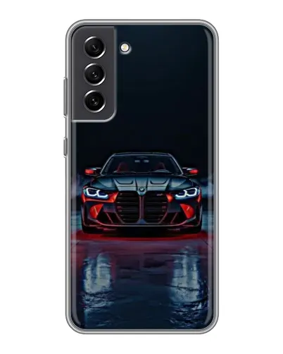 Чехол для Samsung Galaxy S21 FE с картинкой «BMW на мокрой дороге»