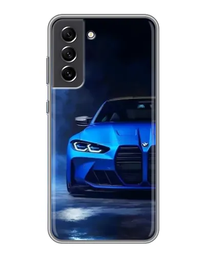 Чехол для Samsung Galaxy S21 FE с картинкой «Голубая BMW M4»
