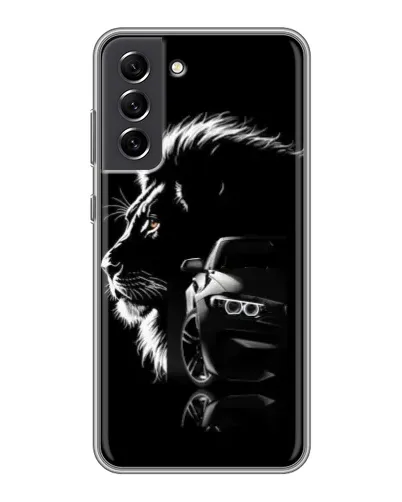 Чехол для Samsung Galaxy S21 FE с картинкой «BMW и лев»