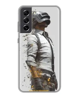 Чехол для Samsung Galaxy S21 FE с картинкой «PUBG — боец в пыли»