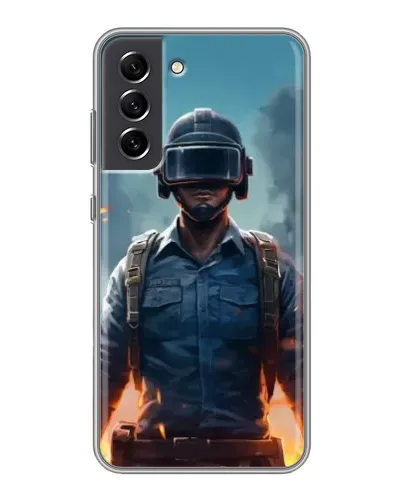 Чехол для Samsung Galaxy S21 FE с картинкой «PUBG — реалистичный герой» Чехол для Samsung Galaxy S21 FE с картинкой «PUBG — реалистичный герой»