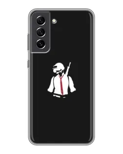 Чехол для Samsung Galaxy S21 FE с картинкой «PUBG — силуэт воина»