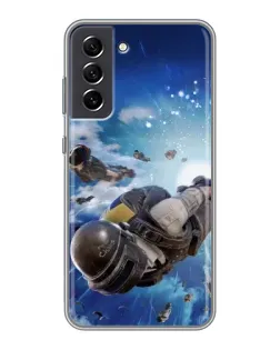 Чехол для Samsung Galaxy S21 FE с картинкой «Десант PUBG — прыжок»
