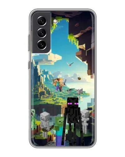 Чехол для Samsung Galaxy S21 FE с картинкой «Эндермен в лесу»