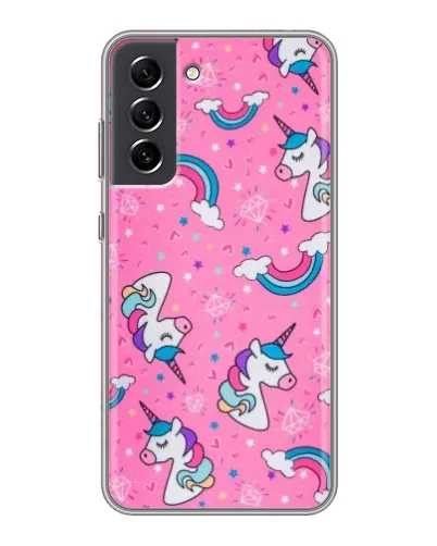 Чехол для Samsung Galaxy S21 FE с картинкой «Unicorn паттерн розовый» Чехол для Samsung Galaxy S21 FE с картинкой «Unicorn паттерн розовый»