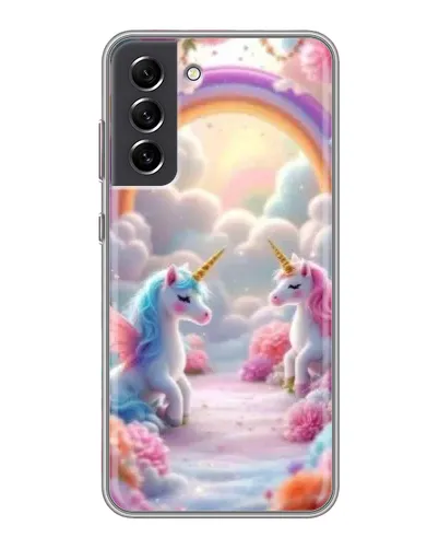 Чехол для Samsung Galaxy S21 FE с картинкой «Радуга и единороги» Чехол для Samsung Galaxy S21 FE с картинкой «Радуга и единороги»