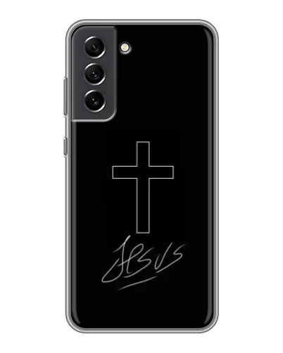 Чехол для Samsung Galaxy S21 FE с картинкой «Графический крест Jesus» Чехол для Samsung Galaxy S21 FE с картинкой «Графический крест Jesus»