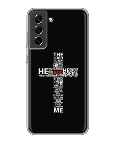 Чехол для Samsung Galaxy S21 FE с картинкой «Текстовый крест» Чехол для Samsung Galaxy S21 FE с картинкой «Текстовый крест»