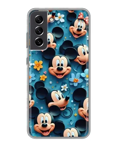 Чехол для Samsung Galaxy S21 FE с картинкой «Паттерн Микки и Минни»
