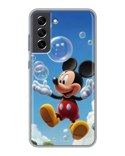 Чехол для Samsung Galaxy S21 FE с картинкой «Mickey и мыльные пузыри»