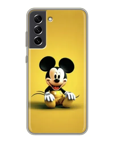 Чехол для Samsung Galaxy S21 FE с картинкой «Микки на желтом»