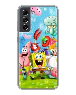 Чехол для Samsung Galaxy S21 FE с картинкой «Губка Боб и друзья» Чехол для Samsung Galaxy S21 FE с картинкой «Губка Боб и друзья»