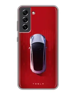 Чехол для Samsung Galaxy S21 FE с картинкой «Tesla Top View»