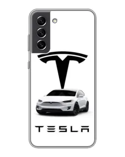 Чохол для Samsung Galaxy S21 FE з картинкою «Tesla White Style» Чохол для Samsung Galaxy S21 FE з картинкою «Tesla White Style»