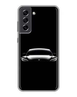 Чохол для Samsung Galaxy S21 FE з картинкою «Фари Tesla Night» Чохол для Samsung Galaxy S21 FE з картинкою «Фари Tesla Night»