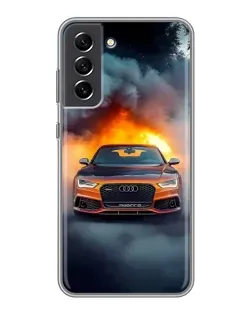 Чохол для Samsung Galaxy S21 FE з картинкою «Audi у вогняному диму»