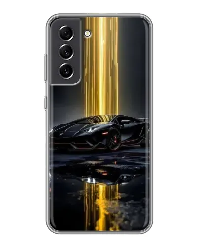 Чехол для Samsung Galaxy S21 FE с картинкой «Ночной Lamborghini драйв»