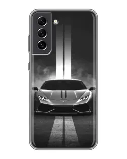 Чехол для Samsung Galaxy S21 FE с картинкой «Lamborghini симметрия дорог»