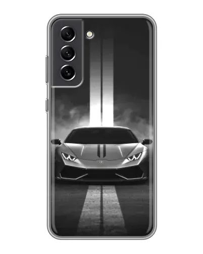 Чехол для Samsung Galaxy S21 FE с картинкой «Lamborghini симметрия дорог»