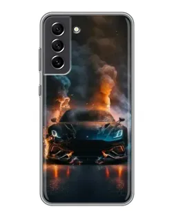 Чехол для Samsung Galaxy S21 FE с картинкой «Lamborghini дымная эстетика»