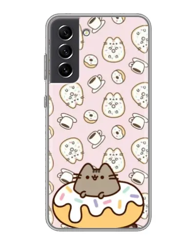 Чехол для Samsung Galaxy S21 FE с картинкой «Пушин на пончике»