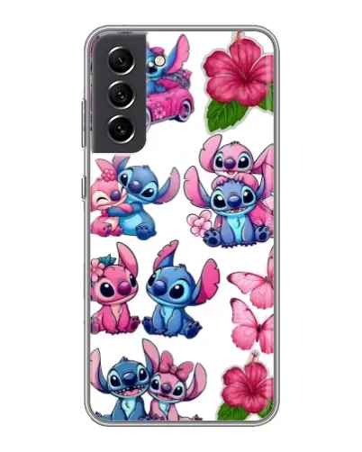 Чехол для Samsung Galaxy S21 FE с картинкой «Стикеры Stitch и Angel»