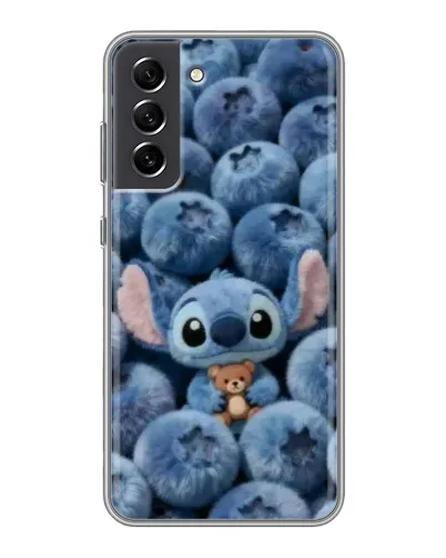 Чехол для Samsung Galaxy S21 FE с картинкой «Стич и голубика»