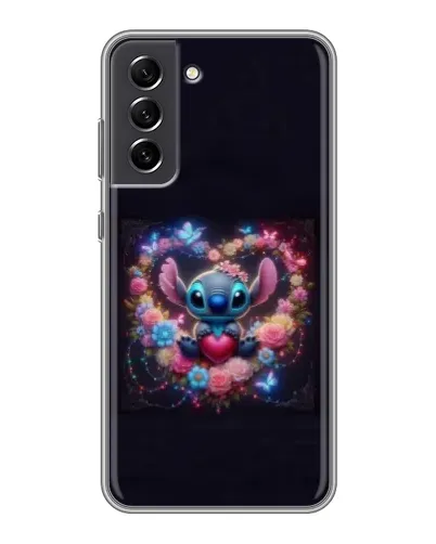 Чехол для Samsung Galaxy S21 FE с картинкой «Stitch в цветах»