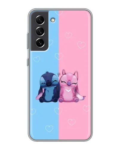 Чехол для Samsung Galaxy S21 FE с картинкой «Stitch и Angel Love»