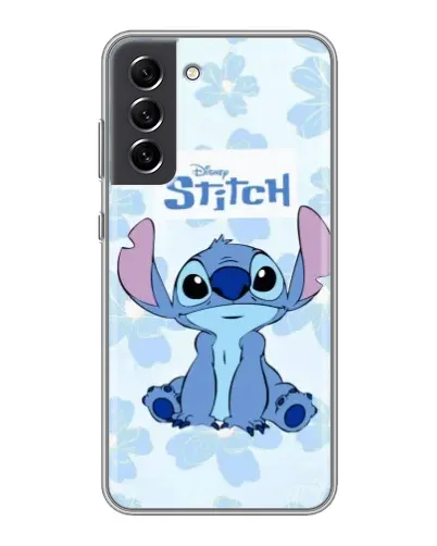 Чехол для Samsung Galaxy S21 FE с картинкой «Stitch среди цветов»